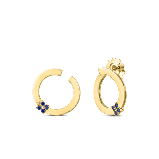 Love In Verona Blue Sapphire Circle Earrings
