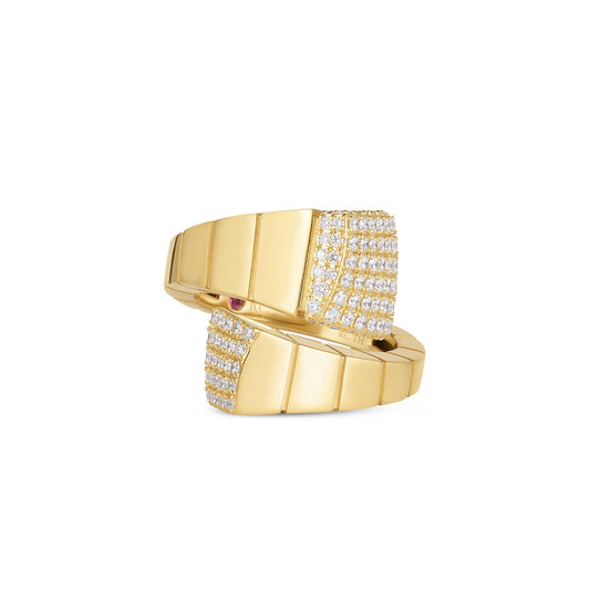 Roberto Coin Obelisco Diamond Ends Bypass Ring Diamond in 18K yellow gold