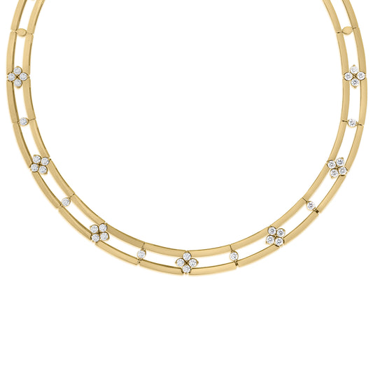 Love In Verona Open Frame Diamond Collar Necklace