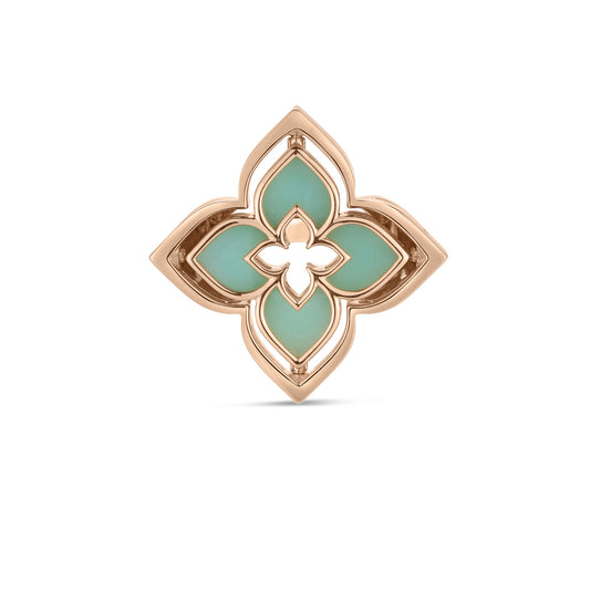 Roberto Coin Venetian Princess Pirouette Flower Ring with chrysoprase and diamond in 18K rose gold