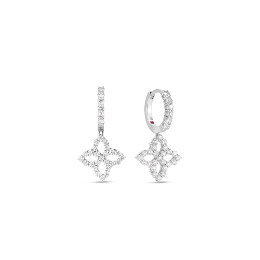 Diamond Princess Outline Small Flower Drop Earrings
