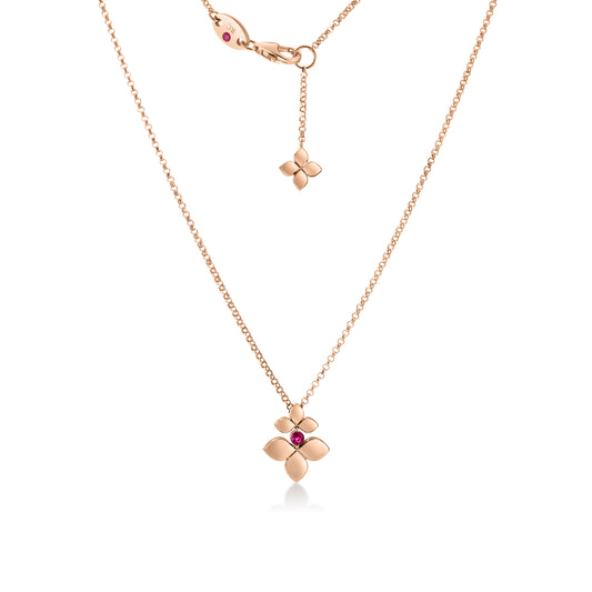 Love In Verona Rubellite Double Flower Necklace