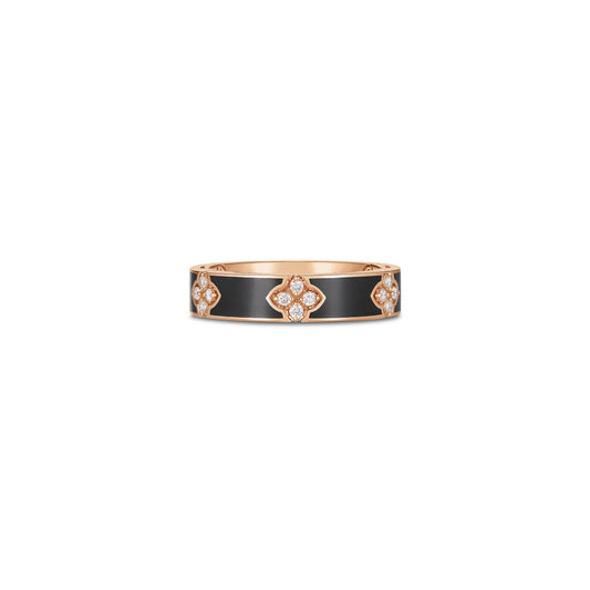 Love In Verona Diamond And Black Enamel Ring