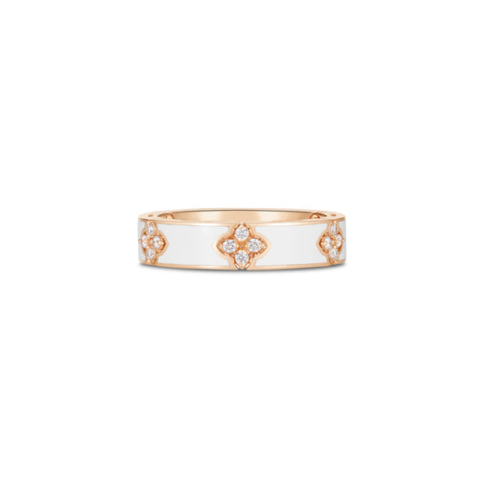 Love In Verona Diamond And White Enamel Ring