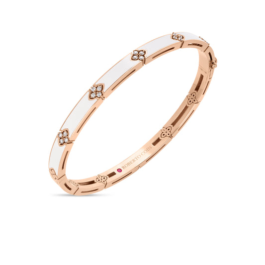 Love In Verona Diamond And White Enamel Bangle