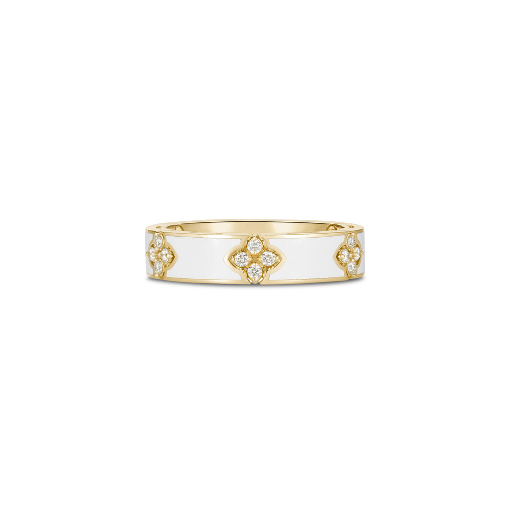 Love In Verona Diamond And White Enamel Ring