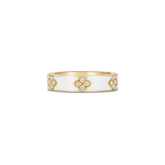 Love In Verona Diamond And White Enamel Ring