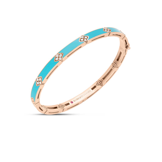 Love In Verona Diamond And Cyan Enamel Bangle