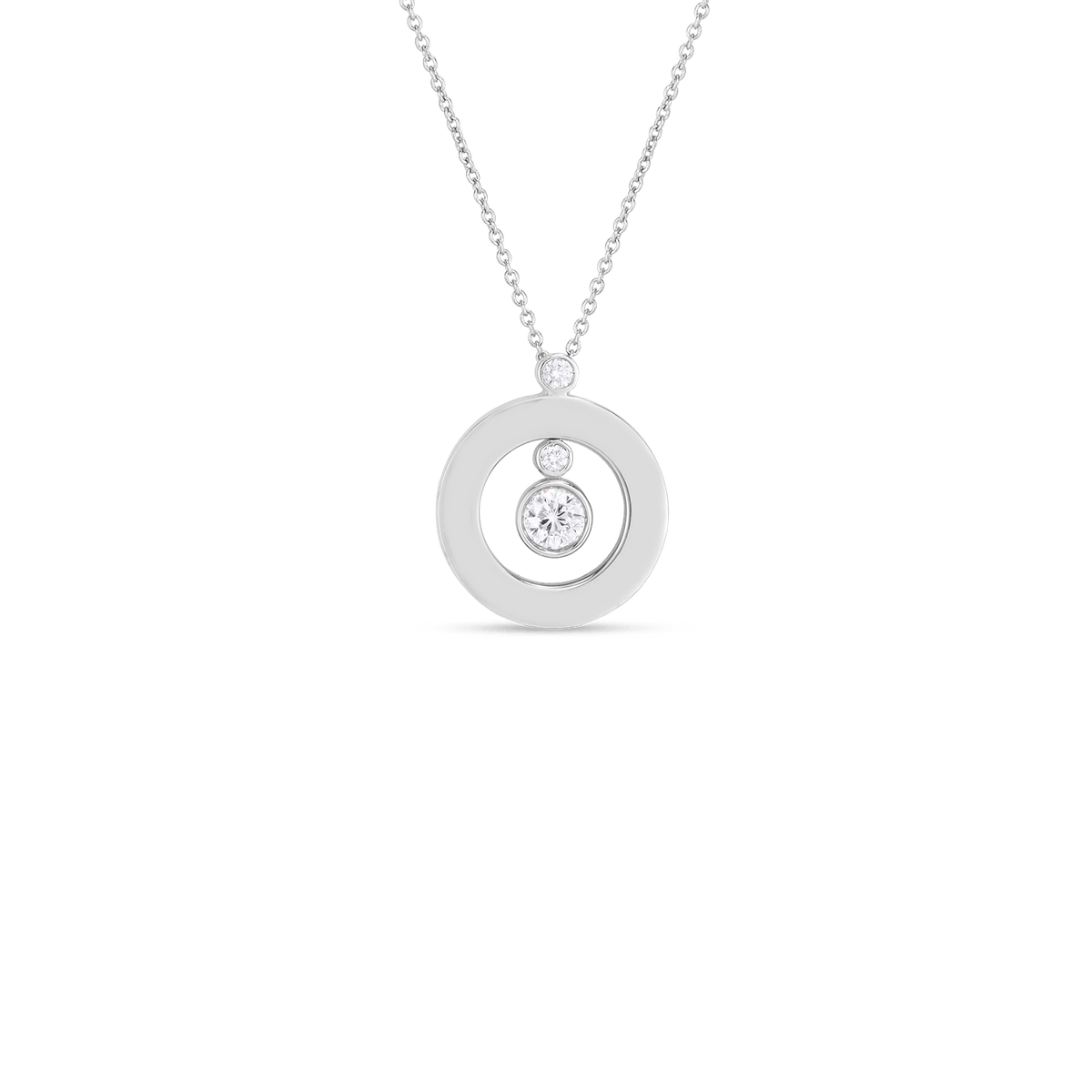 Roberto Coin Diamond Classic Mini O Necklace Diamond in 18K white gold
