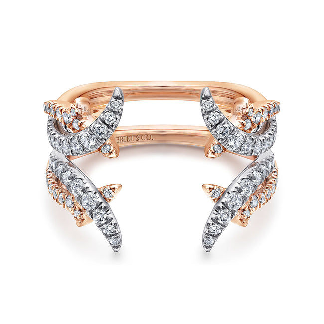 14K White and Rose Gold Diamond Ring Enhancer