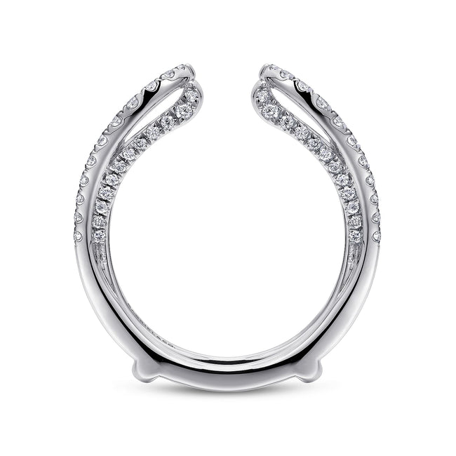 14K White Gold French Pavé Set Diamond Ring Enhancer