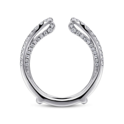 14K White Gold French Pavé Set Diamond Ring Enhancer