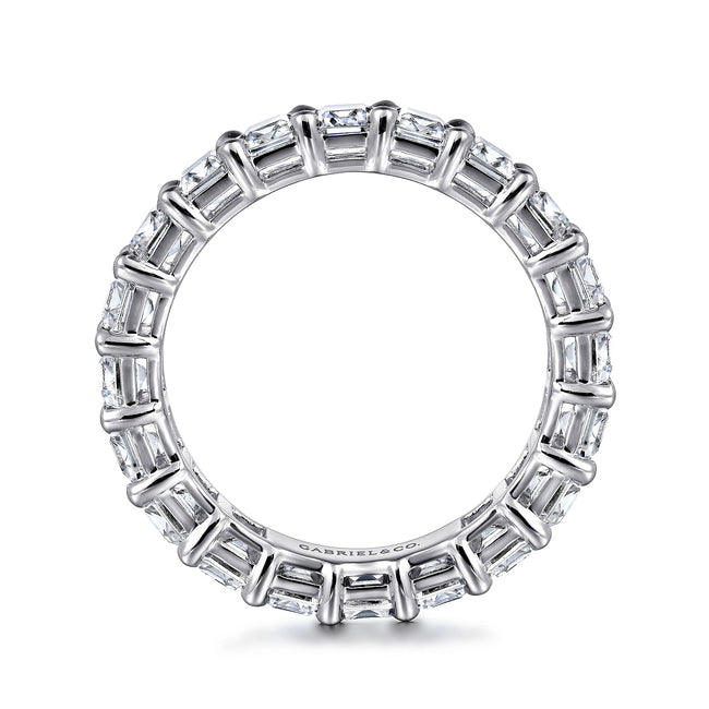 14K White Gold Shared Prong Emerald Cut Diamond Eternity Band