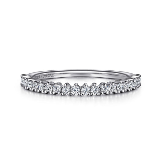 14K White Gold Round Diamond Anniversary Band