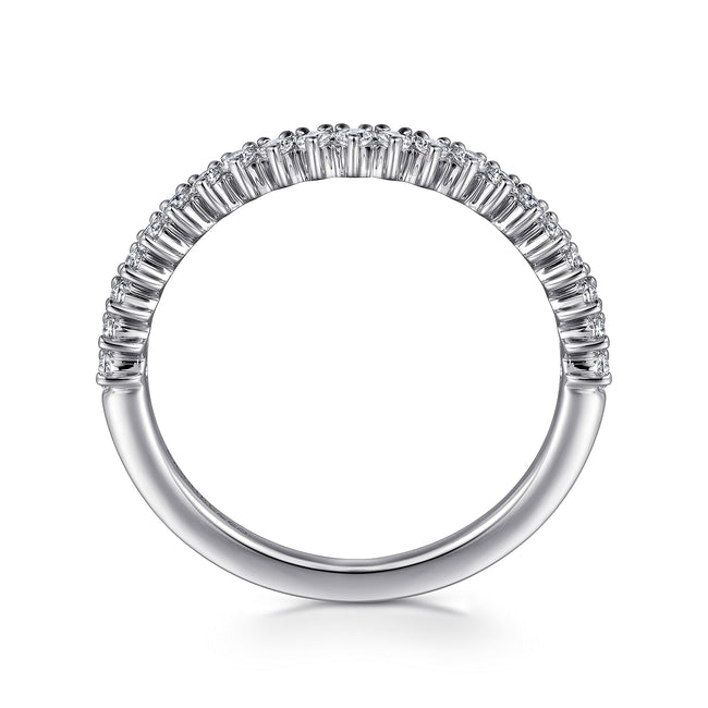 14K White Gold Round Diamond Anniversary Band