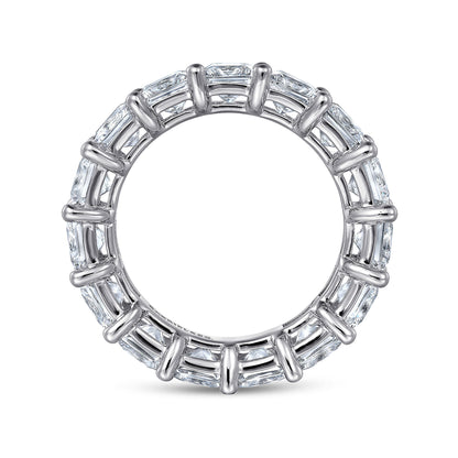 14K White Gold Princess Cut Shared Prong Diamond Eternity Band