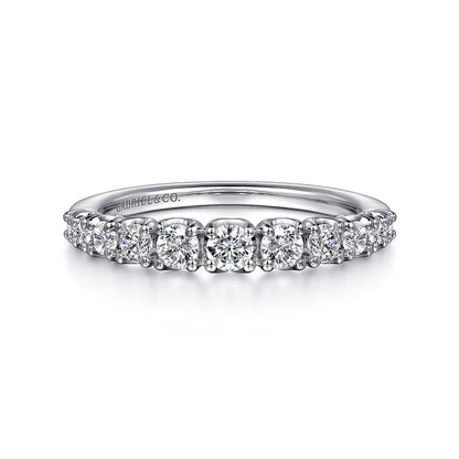 14K White Gold Round Diamond Anniversary Band