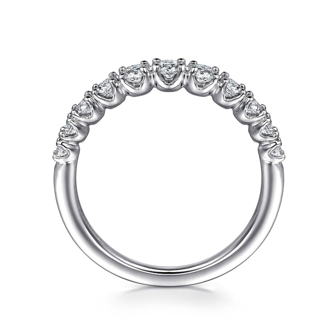 14K White Gold Round Diamond Anniversary Band