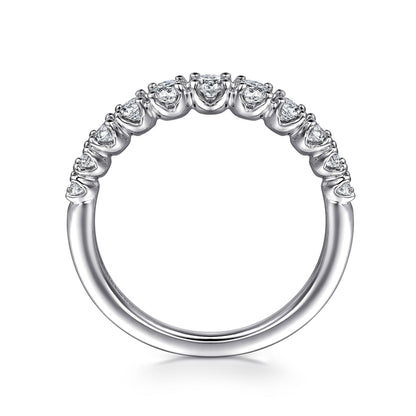 14K White Gold Round Diamond Anniversary Band