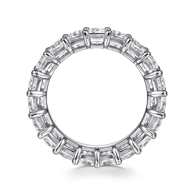 14K White Gold Princess Cut Shared Prong Diamond Eternity Band