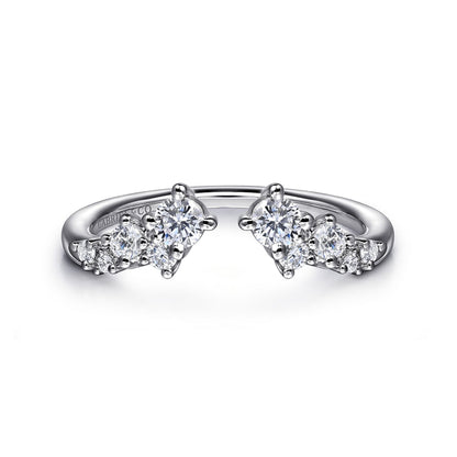 14K White Gold Prongs Diamond Ring Anniversary Band
