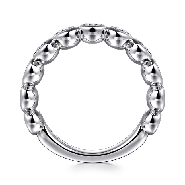 14K White Gold Bezel Set Diamond Anniversary Band