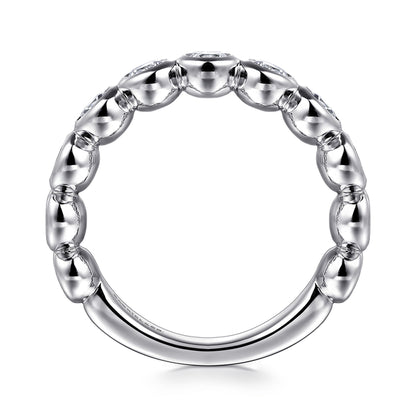 14K White Gold Bezel Set Diamond Anniversary Band