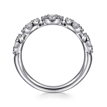 14K White Gold U setting Diamond Anniversary Band
