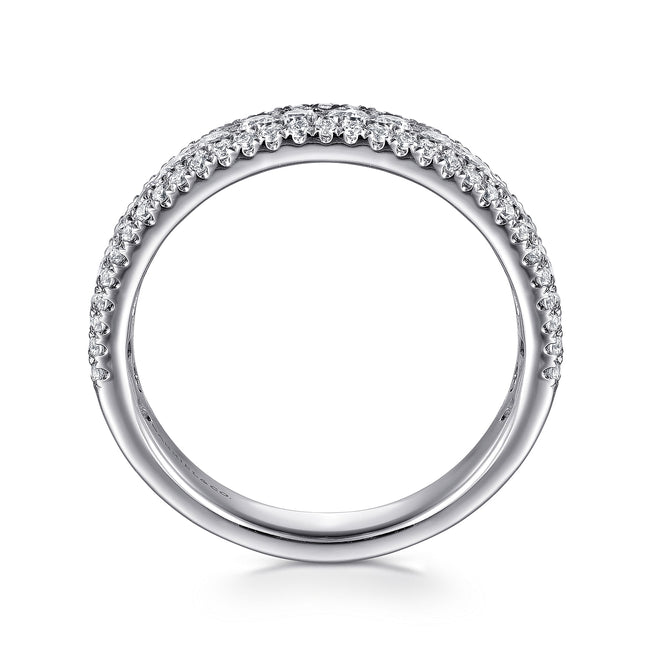 Wide 14K White Gold Diamond Anniversary Band