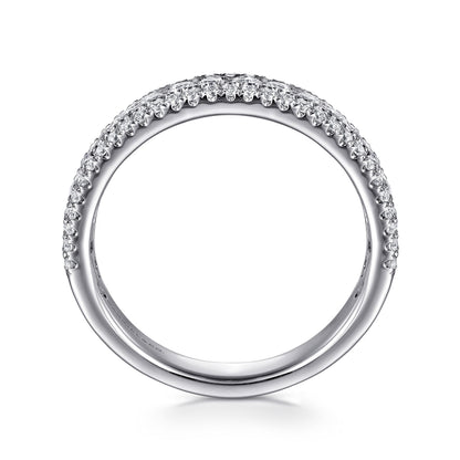 Wide 14K White Gold Diamond Anniversary Band