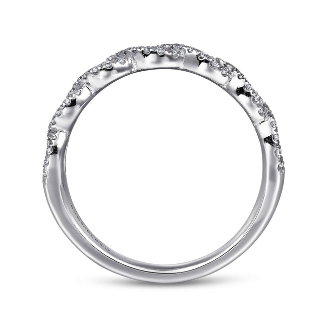 Twisted-14K White Gold Twisted Diamond Anniversary Band