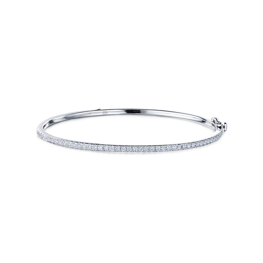 Kwiat Stackable Slim Bangle with Diamonds in 18K White Gold, 2.10 mm