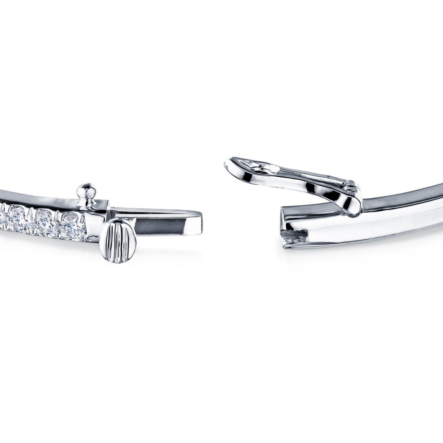 Kwiat Stackable Slim Bangle with Diamonds in 18K White Gold, 2.10 mm