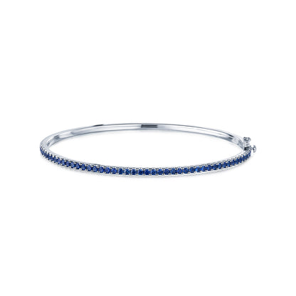 Kwiat Stackable Slim Bangle with Sapphires in 18k White Gold, 2.10 mm