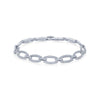 Oval Link Diamond Bracelet in 18K White Gold
