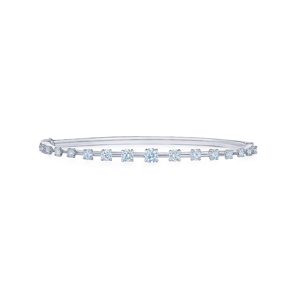 Starry Night Bangle with Diamonds in 18K White Gold