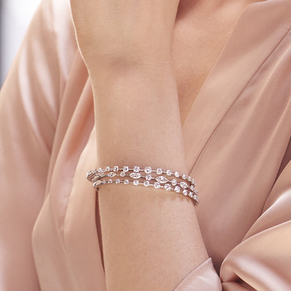 Starry Night Bangle with Diamonds in 18K White Gold