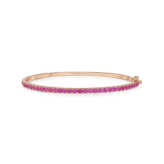 Kwiat Stackable Bangle with Pink Sapphires in 18k Rose Gold, 3.20 mm