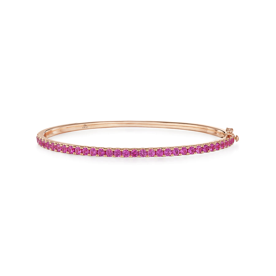 Kwiat Stackable Bangle with Pink Sapphires in 18k Rose Gold, 3.20 mm