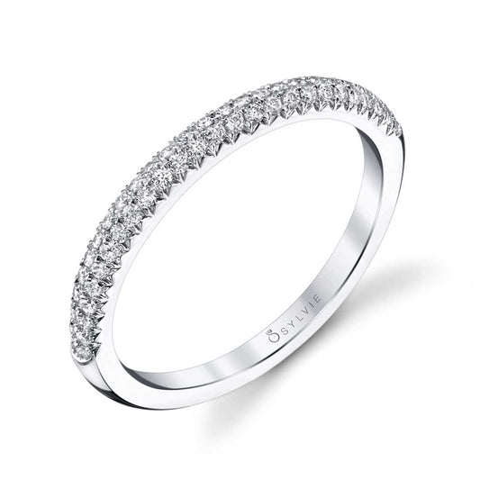 Sylvie Pave Diamond Stackable Wedding Band - Arielle