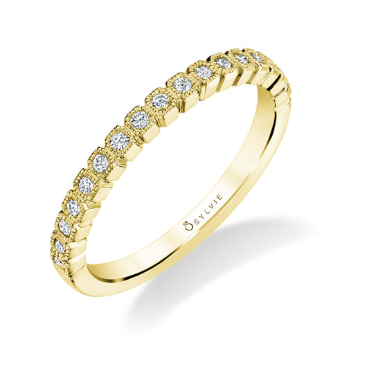 Sylvie Modern Diamond Stackable Wedding Band - Olympia