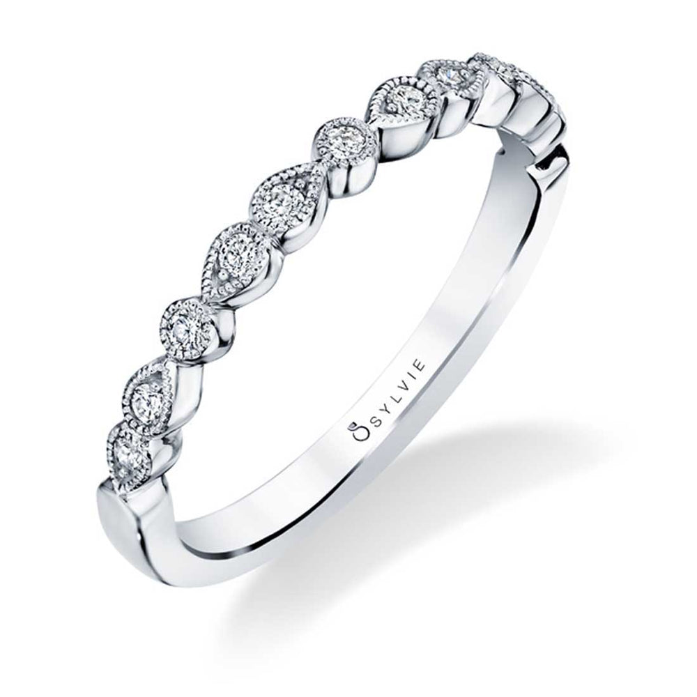 Sylvie Vintage Inspired Diamond Wedding Band - Elena