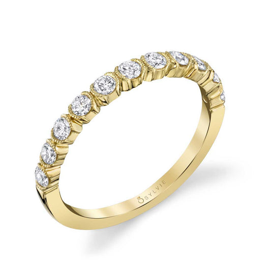 Sylvie Unique Bezel Set Stackable Band - Margot