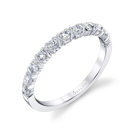 Sylvie Unique Bezel Set Stackable Band - Margot