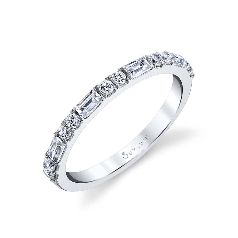 Sylvie Stackable Baguette Wedding Band