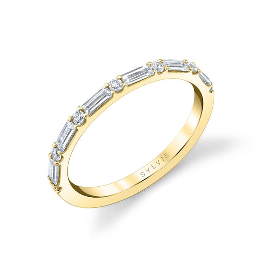 Sylvie Baguette Diamond Wedding Band