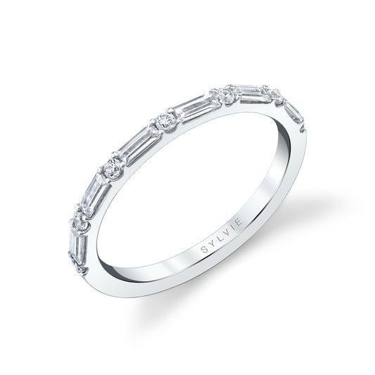 Sylvie Baguette Diamond Wedding Band