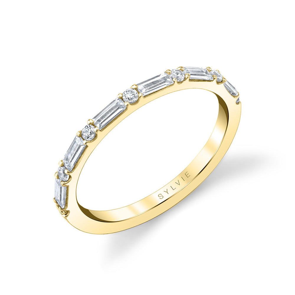 Sylvie Baguette Diamond Wedding Band