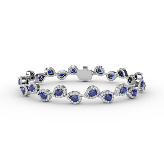 Decorated Sapphire and Diamond Bracelet