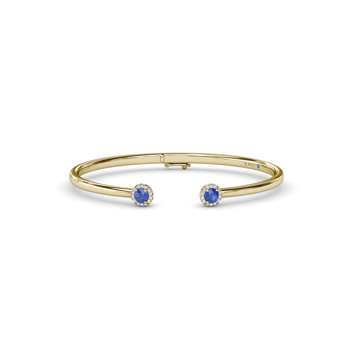 Halo Sapphire and Diamond Bangle